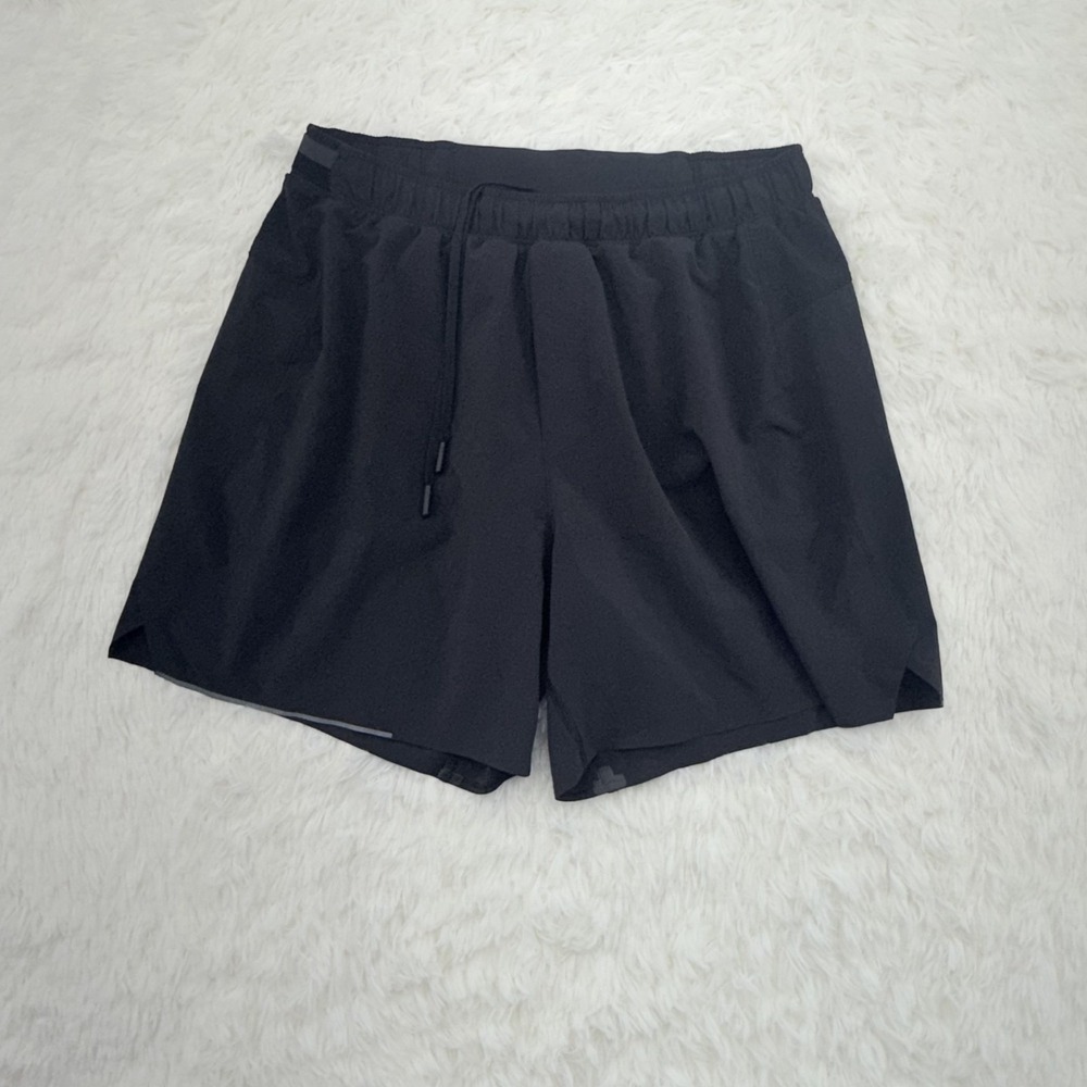 Lululemon Shorts Mens L Black Lined Running Training Athletic Drawstring Gym